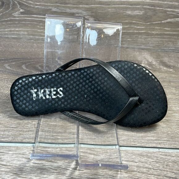 Tkees Black Thong Stars Toddler Girl Size 10/EUR 28 Slip On Flip Flop Sandals - Picture 10 of 10